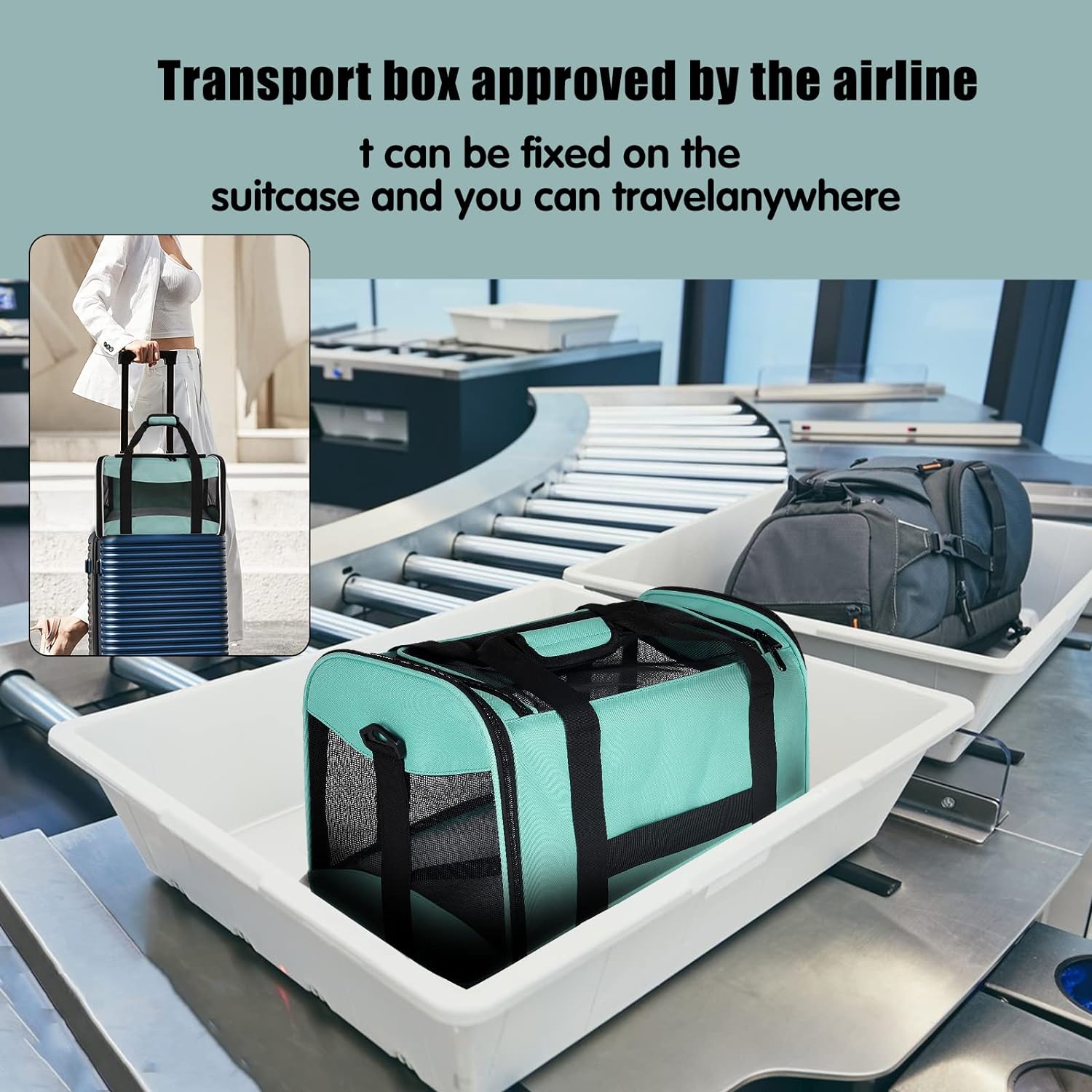Cat Carrying Case Pet Dog Carrier Soft-Sided Cat Bag Airline Approved,