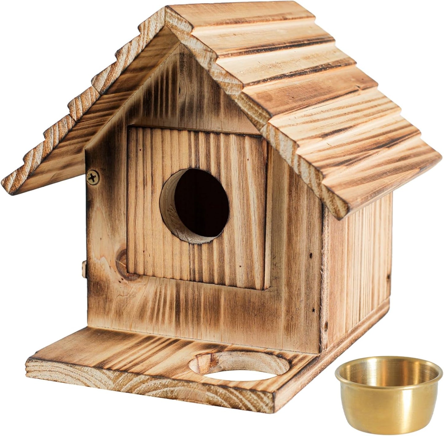 Bird House for Outside - Wooden Bluebird House - Weatherproof Outdoor Birdhouse for Garden Birds - Durable Nesting Box for Wild Bird Watching & Garden Decoration
