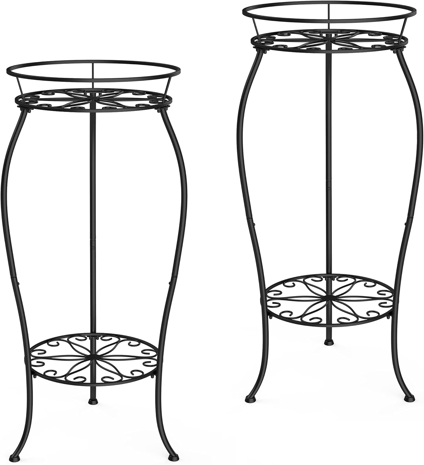 FaithLand 2 Pack Metal Plant Stands, Tall Planter Holder Indoor Outdoo