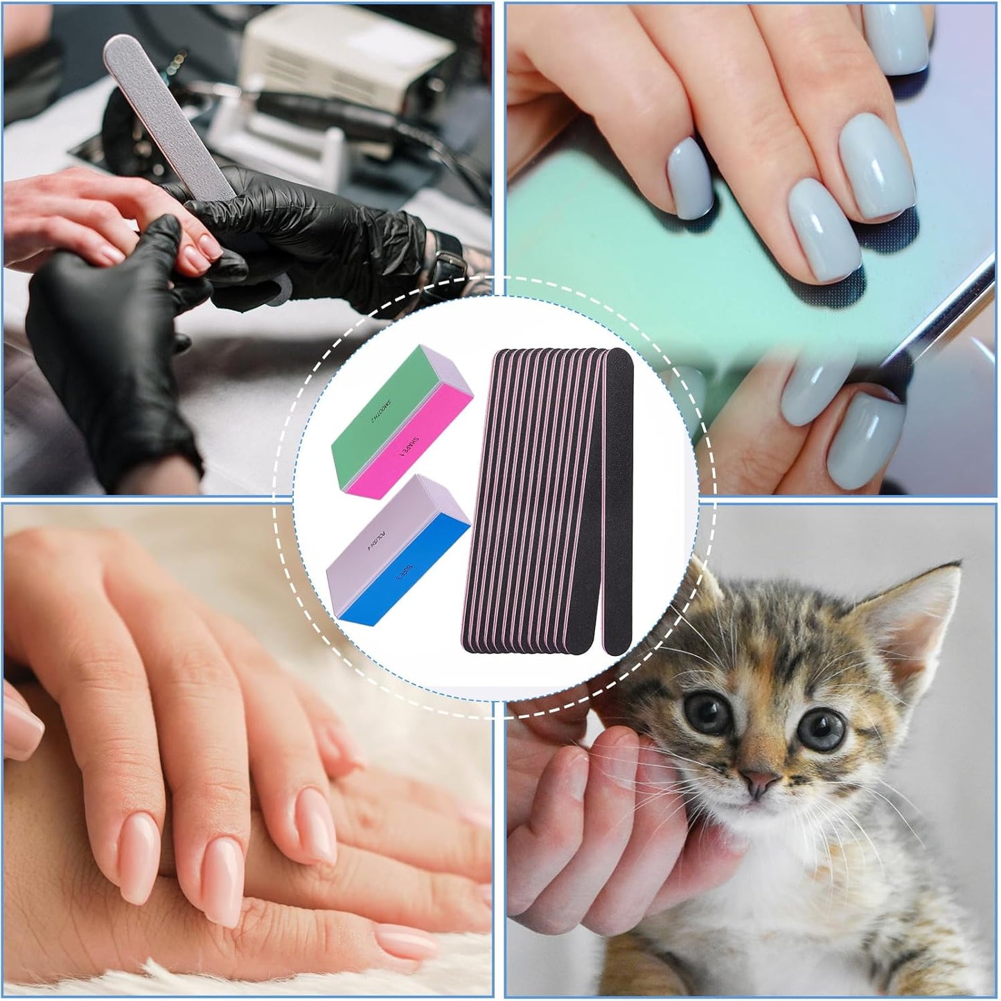 Nail File and Buffer Set, 4 Way Nail Buffers Shine Kit Professional Na