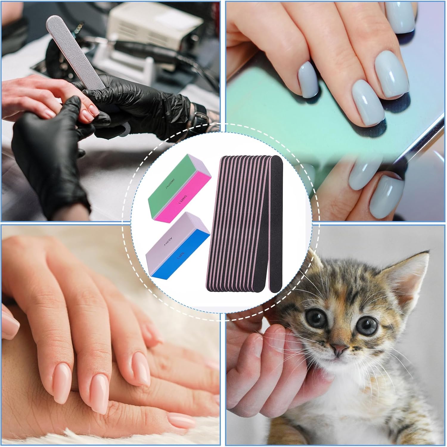 Nail File and Buffer Set, 4 Way Nail Buffers Shine Kit Professional Na