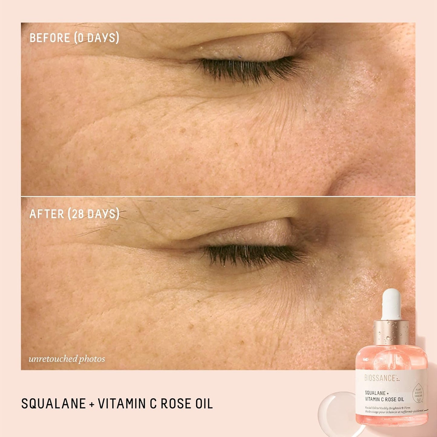 BIOSSANCE Squalane + Vitamin C Rose Advanced Facial Oil - Brightening,