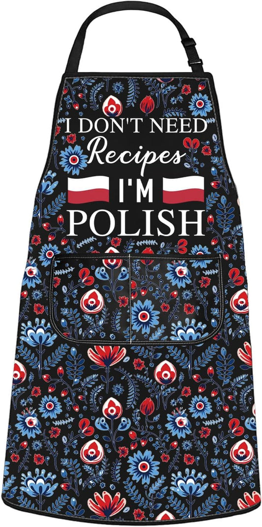 WCGXKO I Don't Need A Recipe I'm Polish Kitchen Apron Funny Cooking Gift Polish Pride Gift
