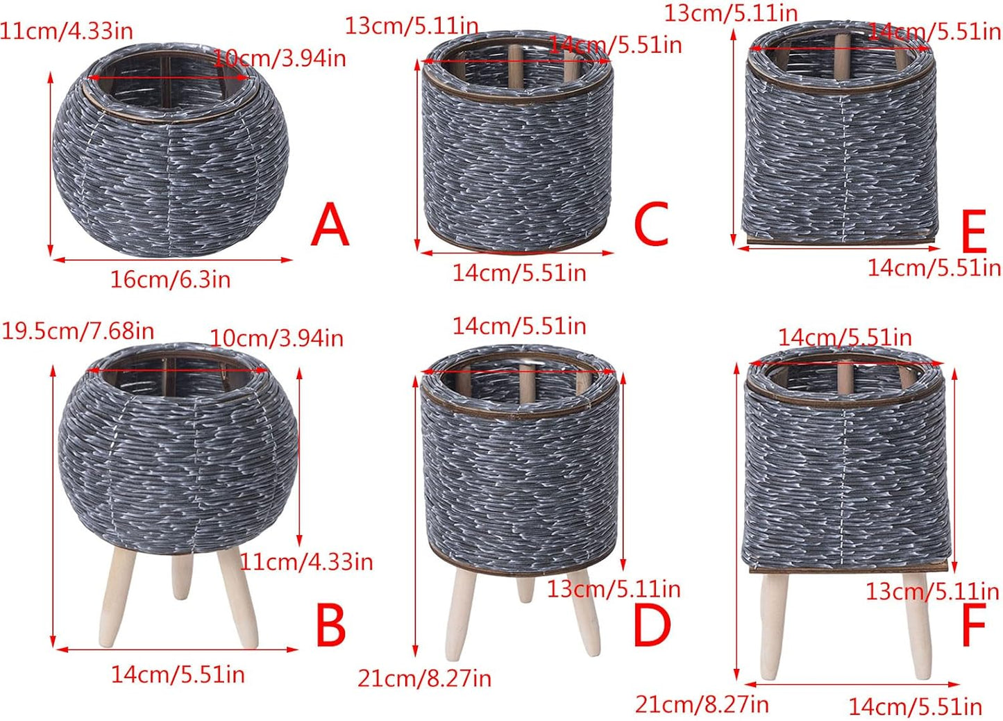 Rattan Plant Basket Indoor Handwoven Plant Pots for Planter Flowers Po