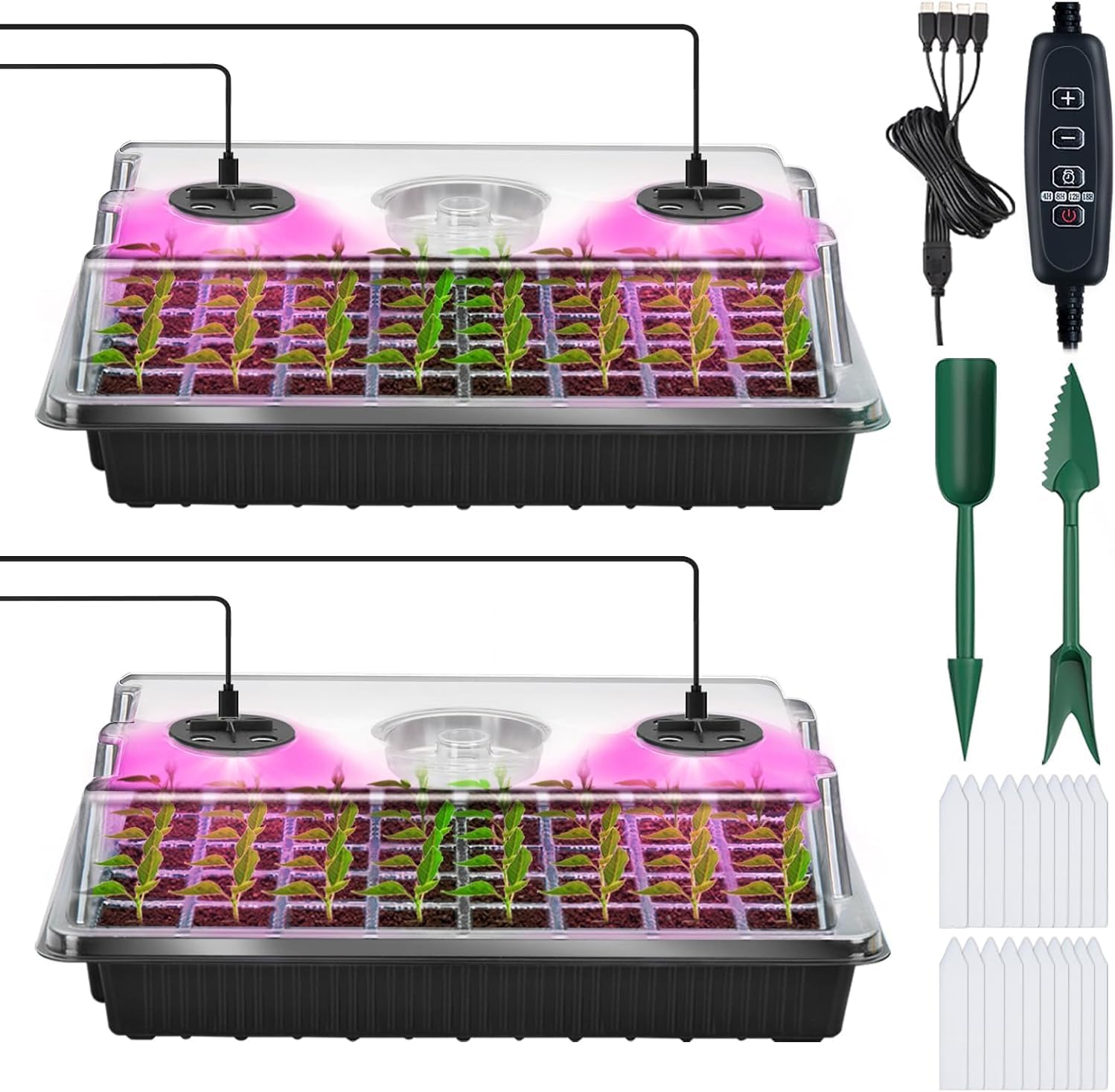 YAUNGEL Seed Starter Tray with Grow Light, Seed Starter Kit with Timin
