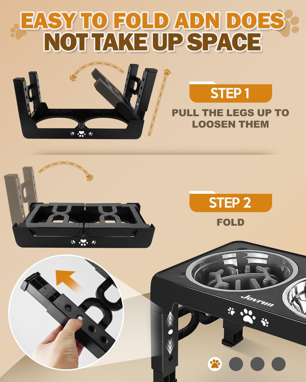 Elevated Dog Bowls for Medium Size Dogs, Non-Slip Dog Feeder with 1*St