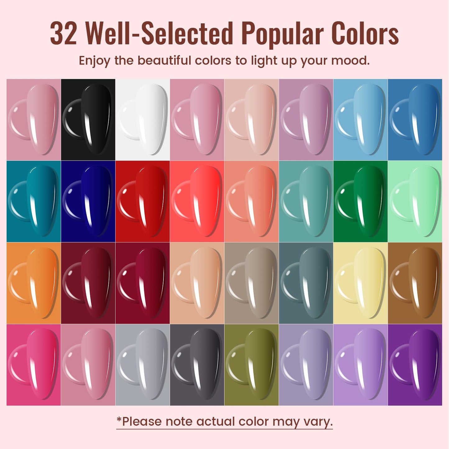 JODSONE Gel Nail Polish Kit with U V Light 32 Colors Gel Polish Nail +