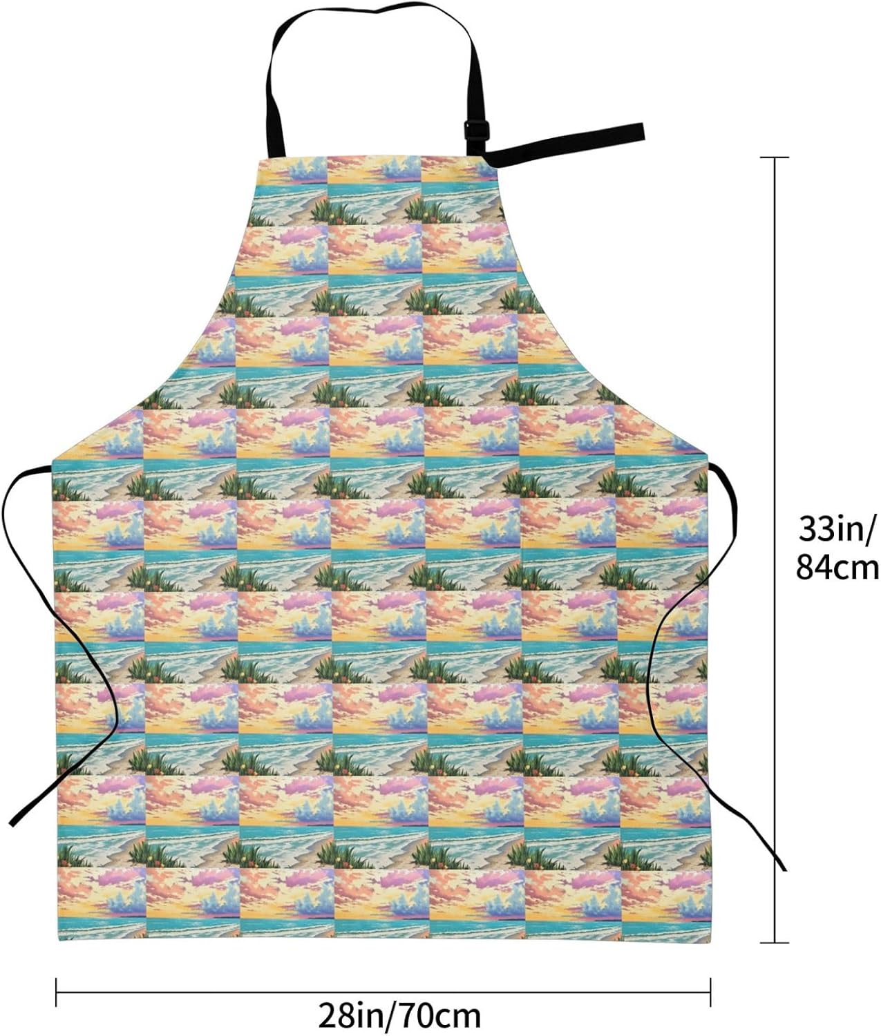 YANYU Palm Tree Sunset Print 28x33 In Kitchen Apron Stylish Chef Apron
