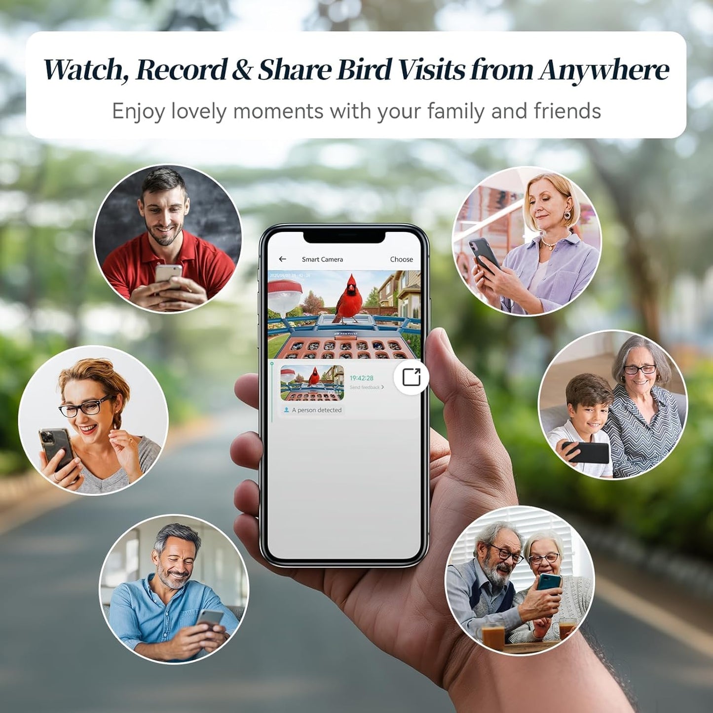 Smart Bird Feeder with Camera Solar Powered, 5GHz/2.4GHz, 2K HD Live View, AI Bird Species Identify, Instant Arrival Alerts, Weatherproof Outdoor Bird Feeder Camera, Best for Bird Lovers