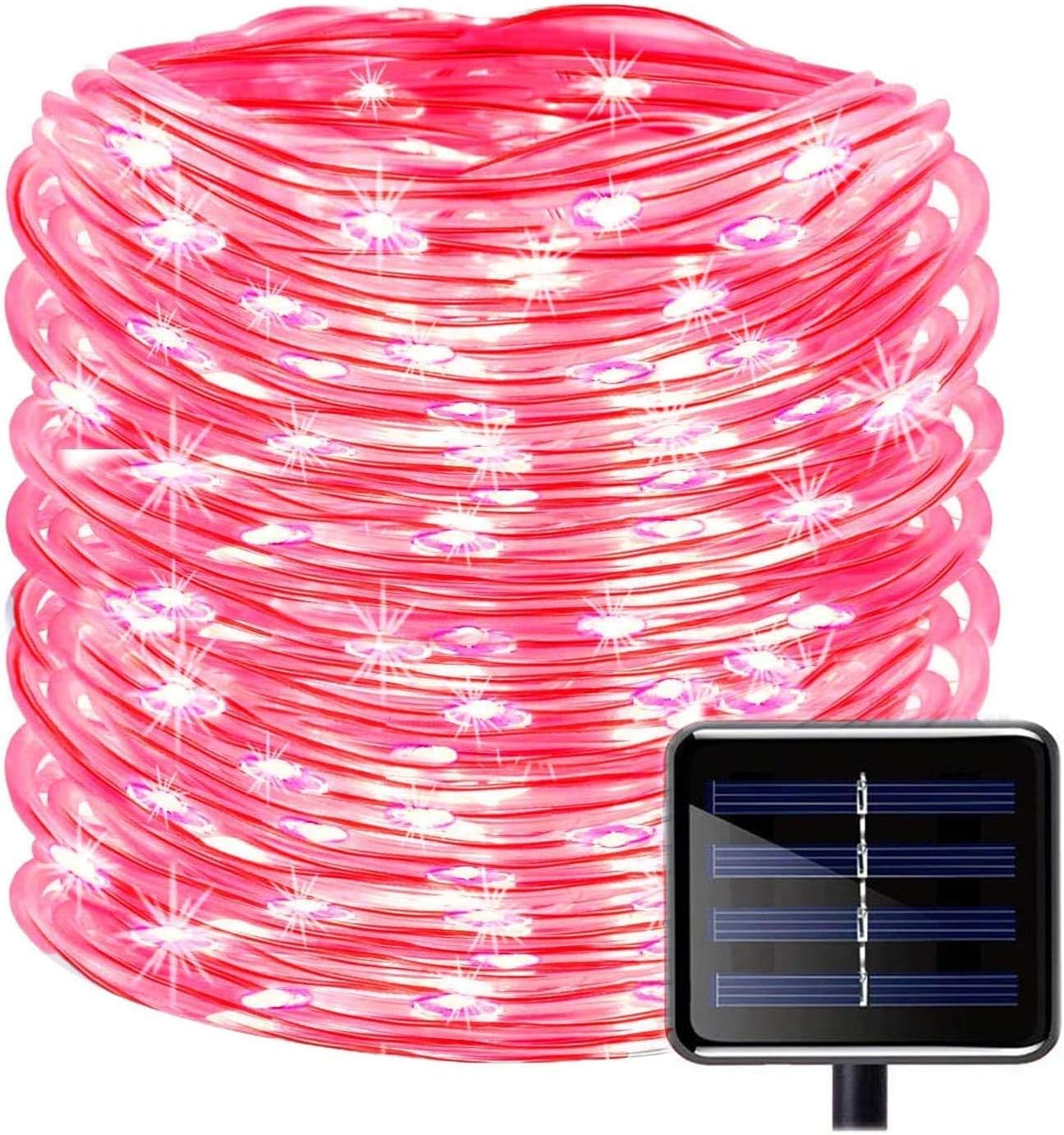 Solar Rope Lights, 200 LEDs 72ft Waterproof Solar Rope Lights with Copper Wire, Solar Garden Lights for Yard, Patio, Path, Tree, Holiday and Party Decorative (red)