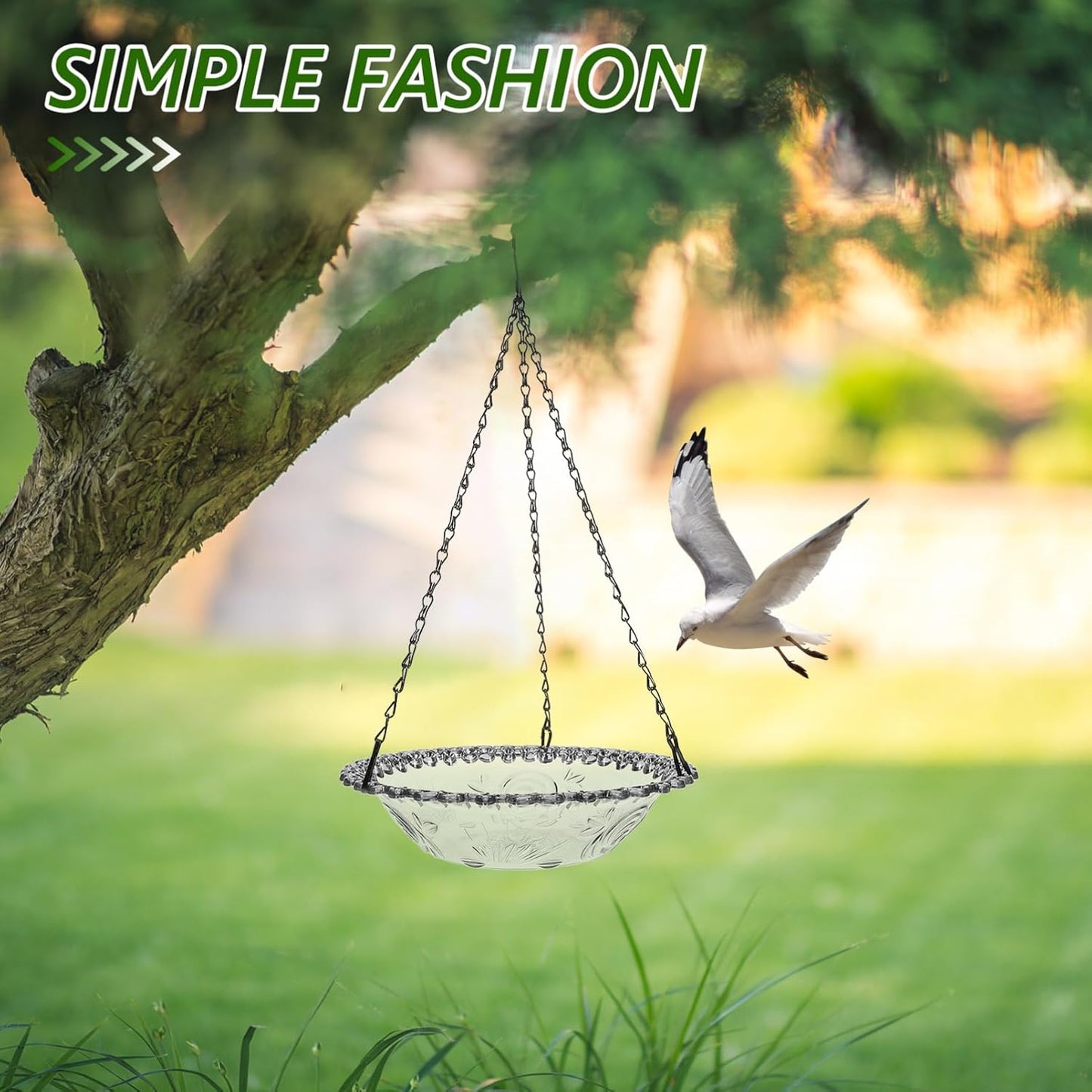 Milisten Hanging Bird Bath Metal Bird Feeder Bath Bowl Feeder Tray Wild Dish for Garden Backyard Patio and Yard
