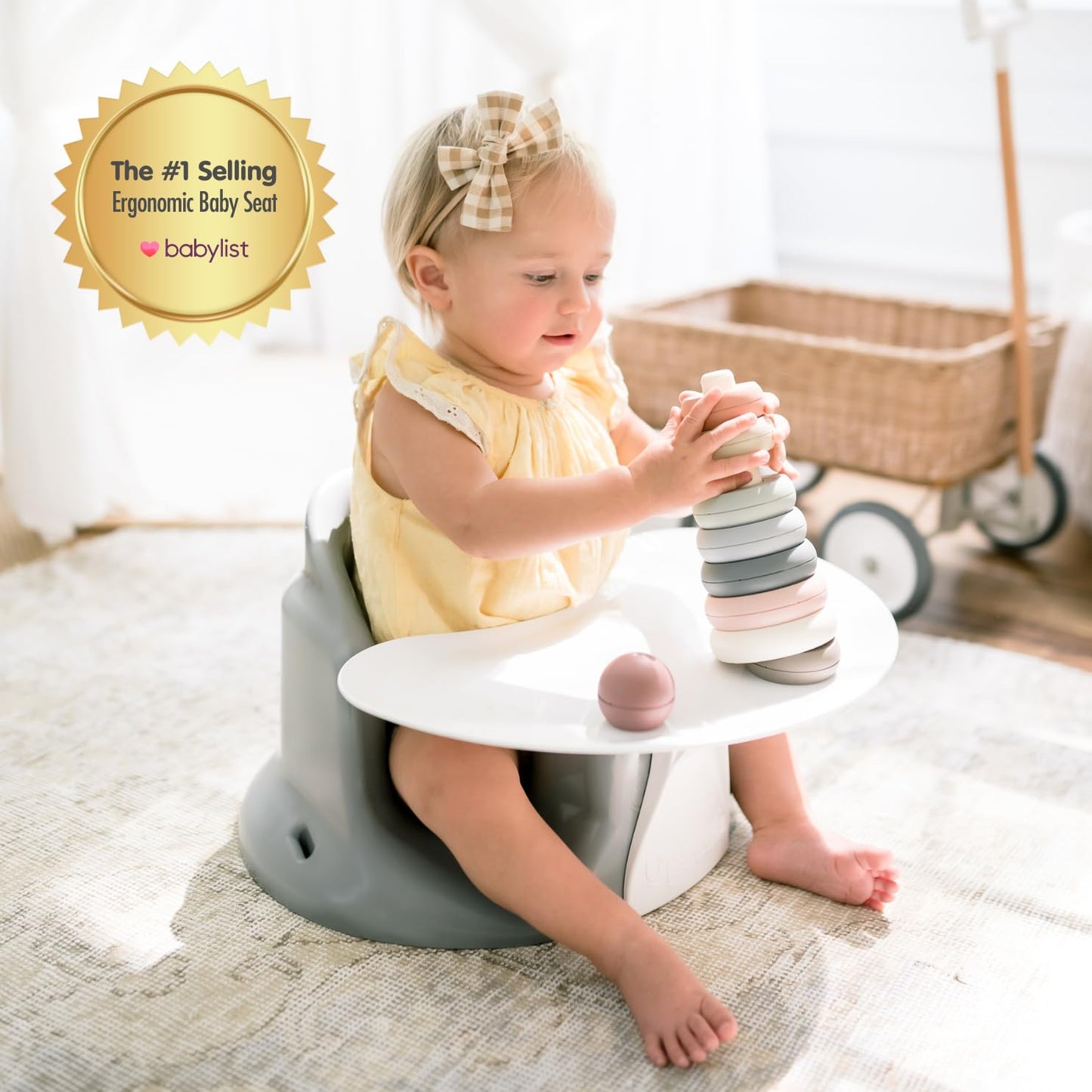 Upseat – The Original Ergonomic Baby Floor & Booster Seat with Tray, D
