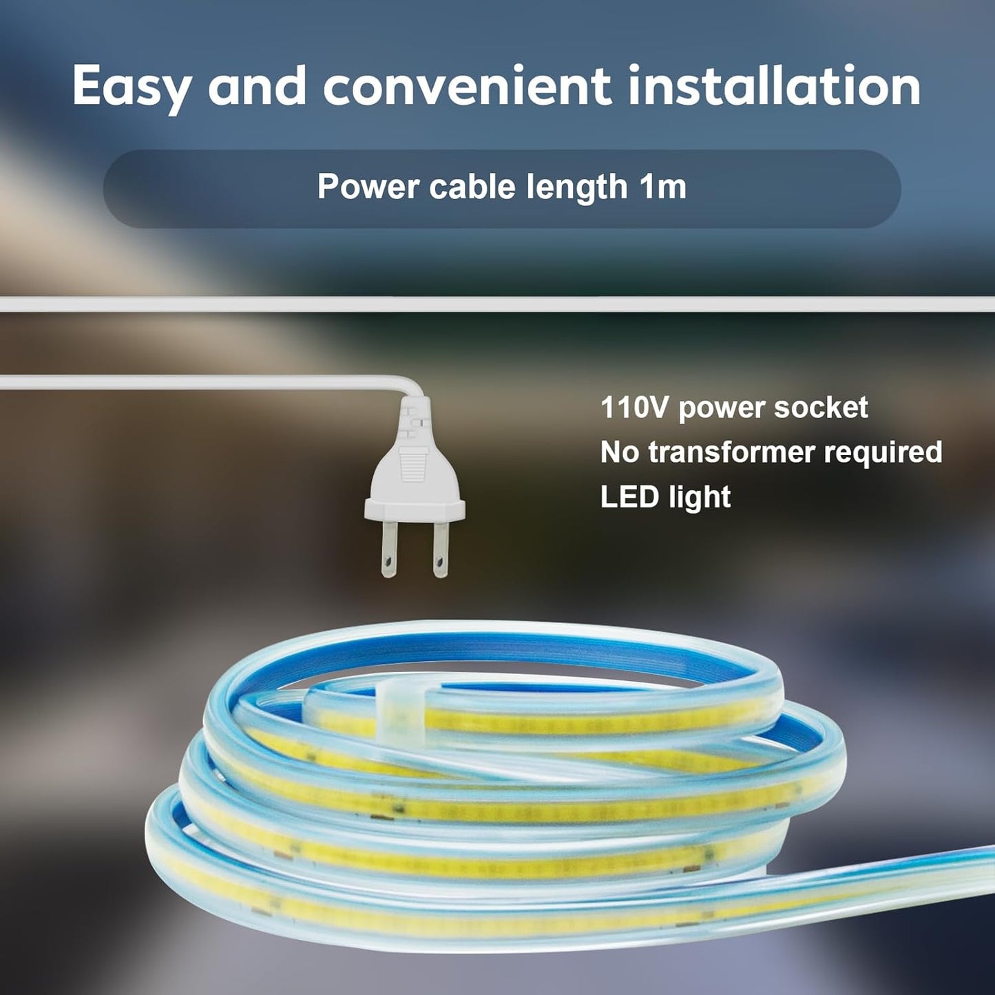 LED Strip Lights 32.8 Foot AC 110v Plug in Lights IP67 Outdoor Waterpr