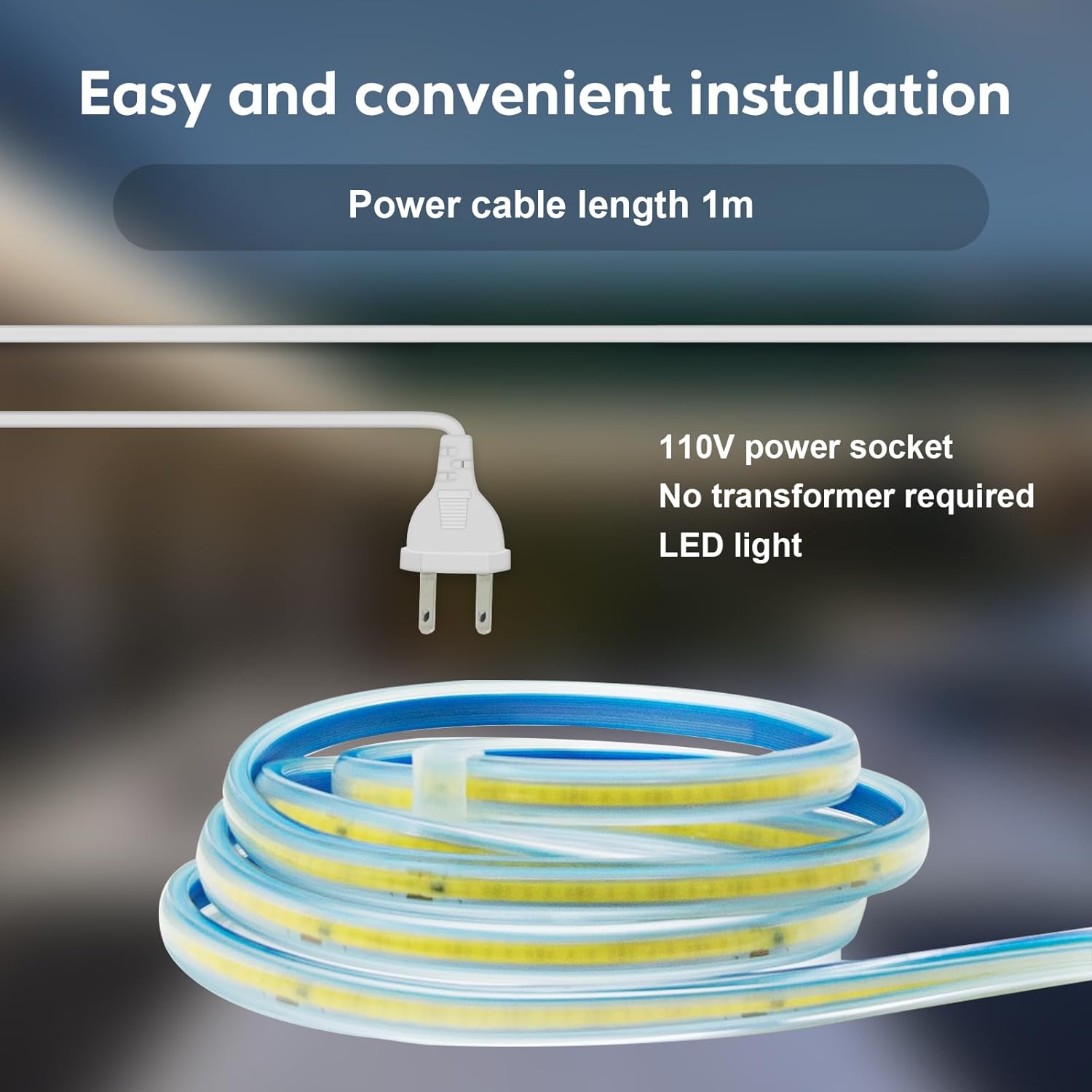 LED Strip Lights 32.8 Foot AC 110v Plug in Lights IP67 Outdoor Waterpr