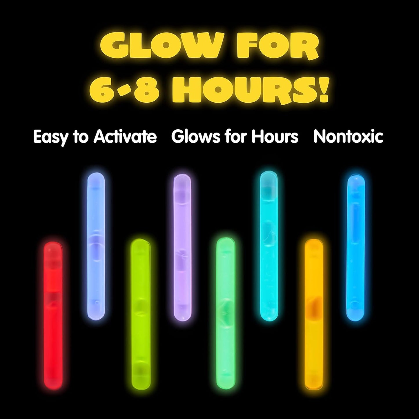 JOYIN 100 Mini Glow Sticks(1.7"), 8 Colors, Small Glow in The Dark for Easter Eggs Party Favors,Easter Basket Stuffer Party Pack, Weddings Classroom Decorations Prizes