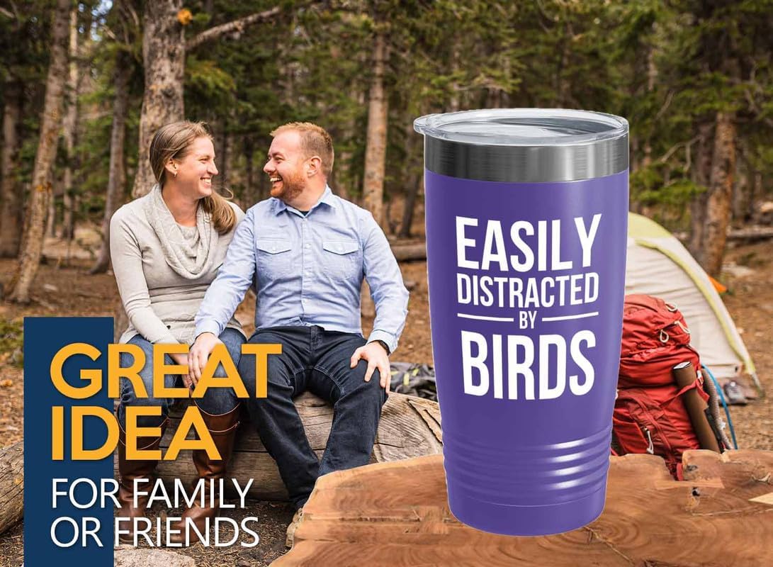 Birding Purple Edition Viking Tumbler 20oz - Distracted by birds - Bir