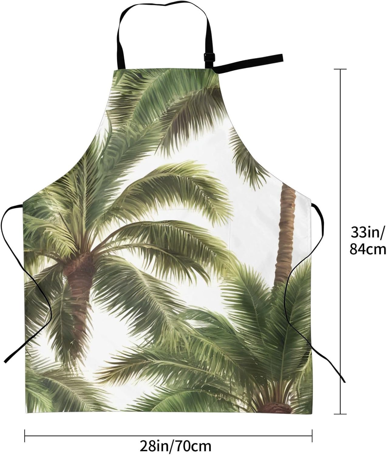 YANYU Palm Tree Print 28x33 In Kitchen Apron Stylish Chef Apron with P