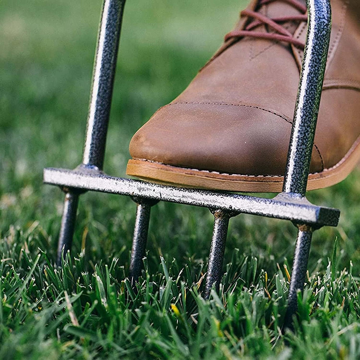 Yard Butler Spike Grass Aerator, IM-7C - Lawn Care Tool for Aerating - Long-Handled - Power-Coated Steel Construction - Comfortable Cushioned Handles Garden Tool - Easy to Use