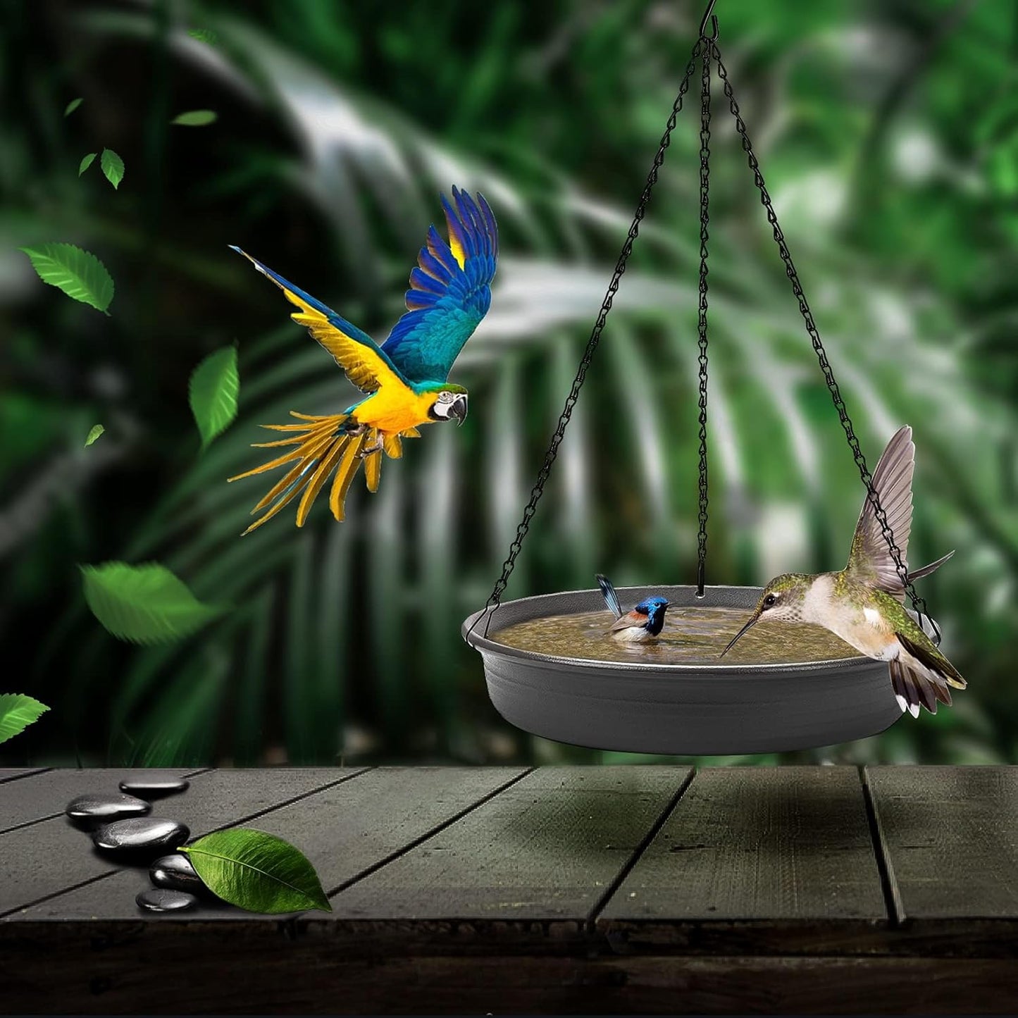 Hanging Bird Bath Hanging Bird-Feeder - CARGEN Garden BirdBath Tray Wildlife Feeder Plate Water Bowl or Water Bowl for Outdoors Garden Patio Decoration