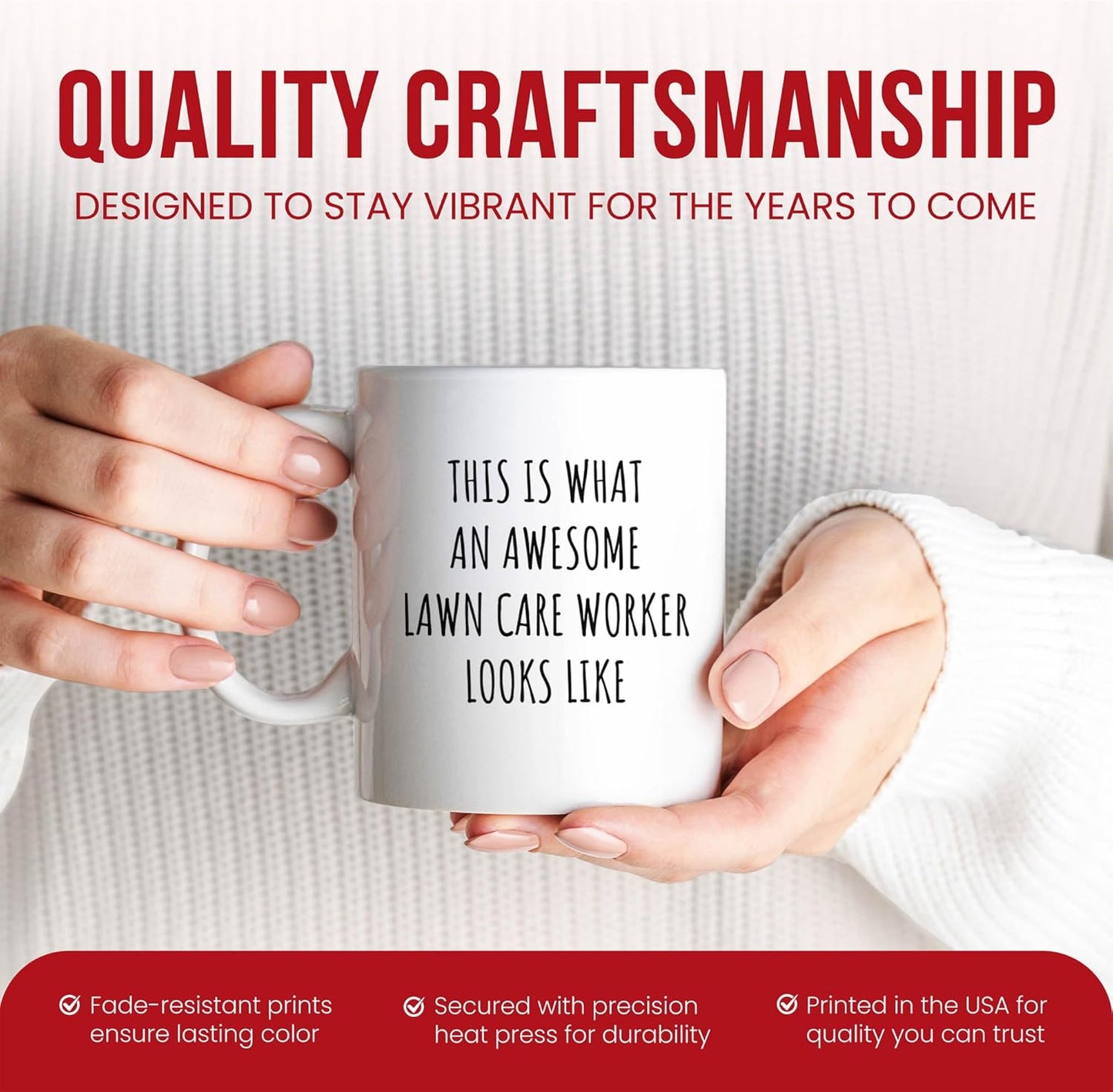 Awesome Lawn Care Worker Mug - Landscape Technician Coffee Cup - Gardening Expert Funny Gift From Homeowners - Turf Specialist Tea Mugs - Green Thumb Cups - 11 Oz Ceramic Gifts For Outdoor