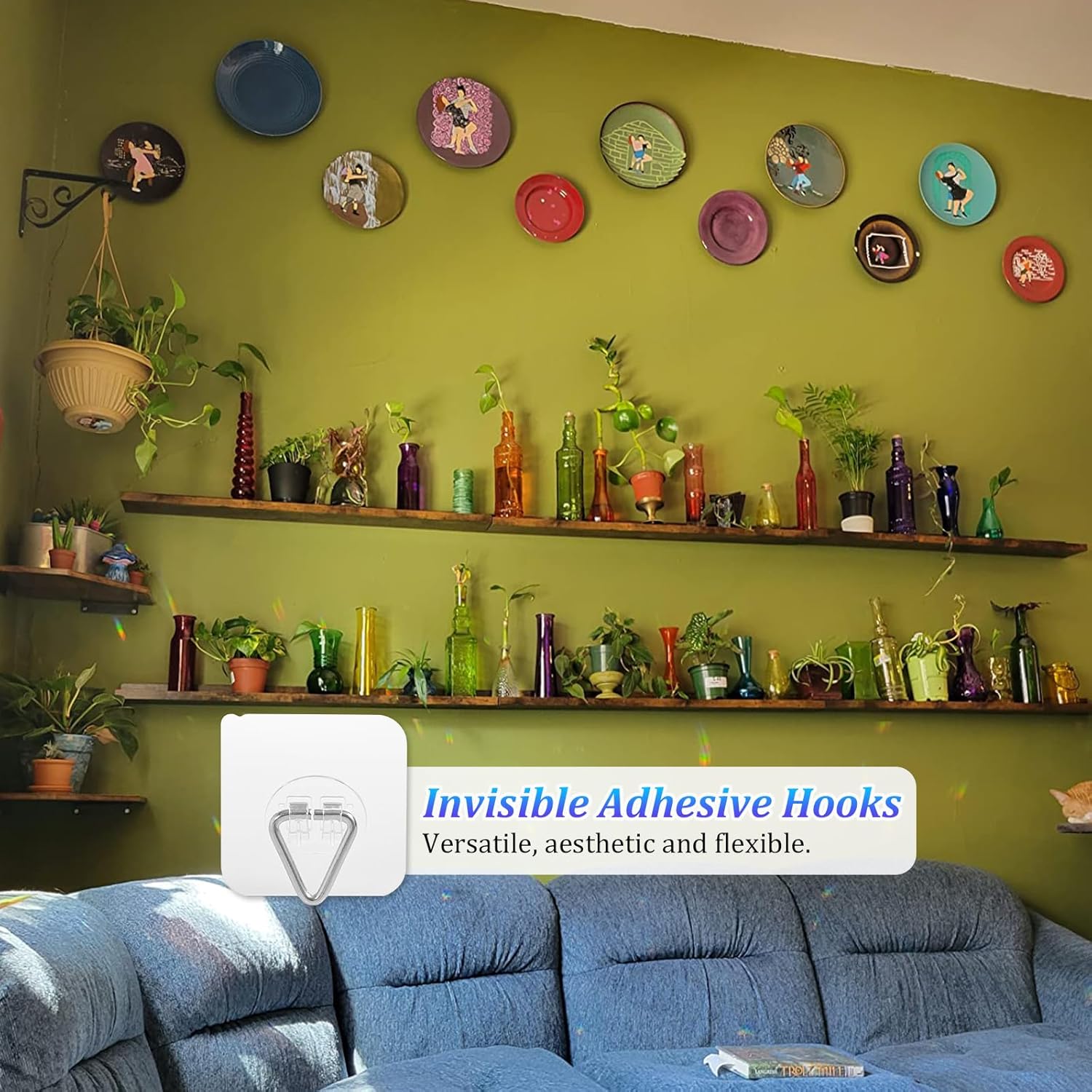 DIDUDIDU Wall Plate Hangers for Display - Invisible Adhesive Picture H