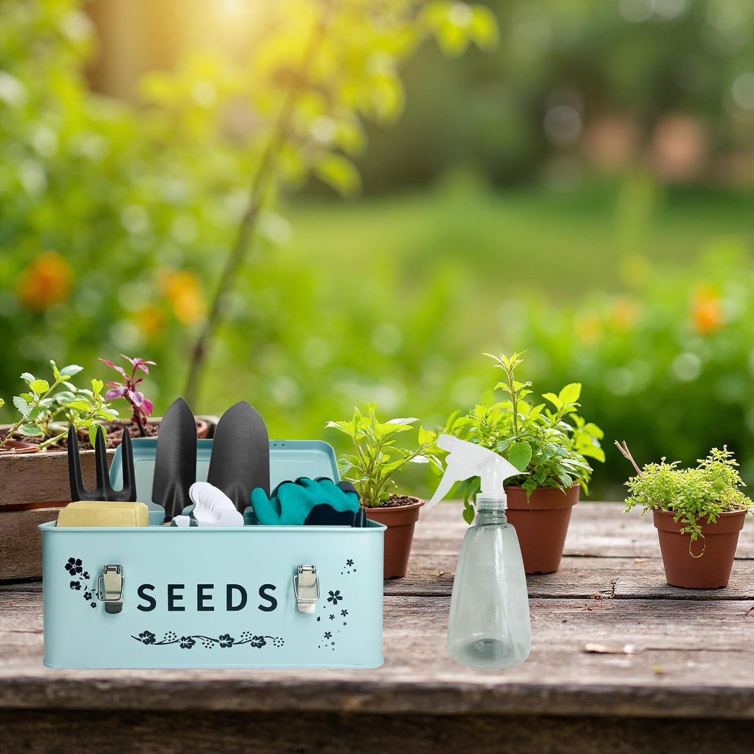 8 in 1 Seed Storage Garden Seed Organizer with Gardening SuGarden Tool