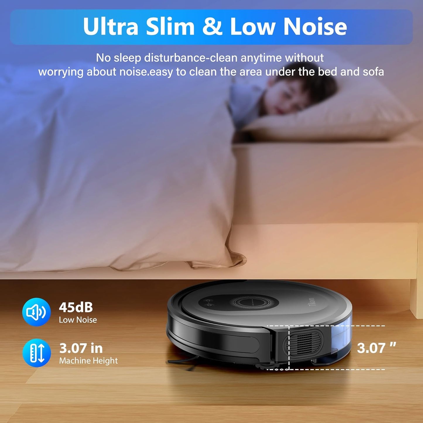 Tikom Robot Vacuum and Mop Combo, 5000Pa Robotic Vacuum Cleaner, 150 M
