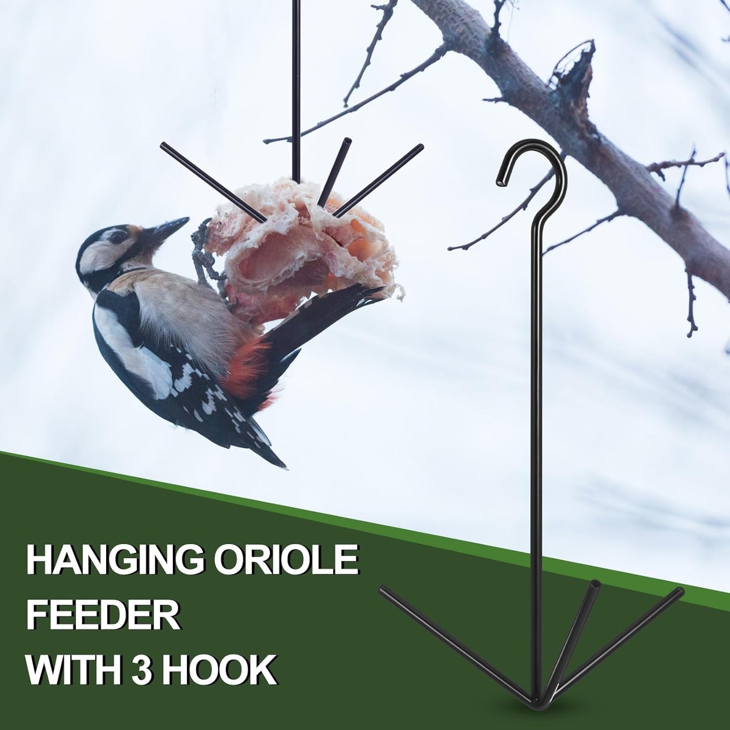 Zonon 2 Pcs Oriole Bird Feeder Hanging Orange Fruit Bird Feeder with H