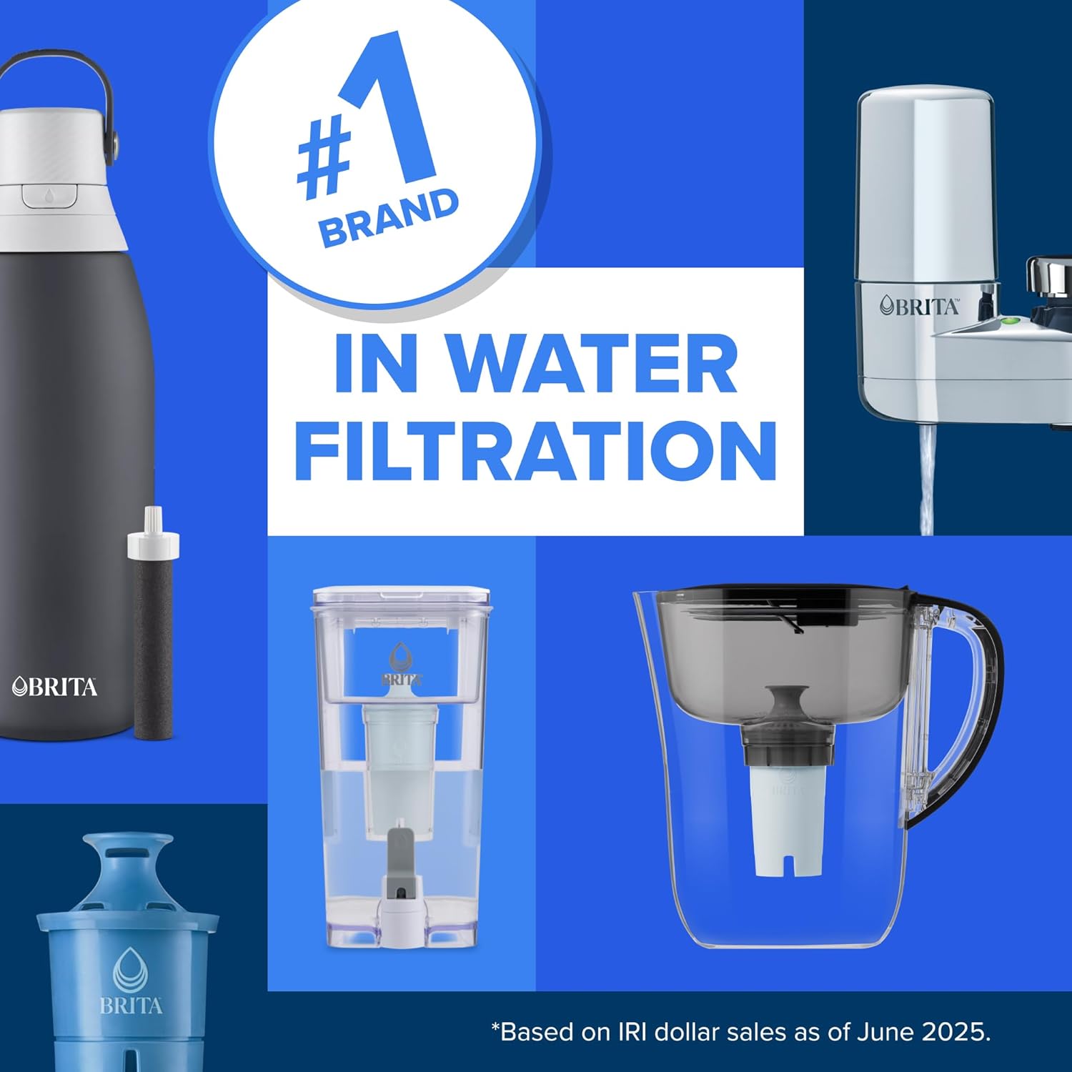 Brita Water Pitcher, Metro Elite Filter, Removes 99% of Lead, Includes