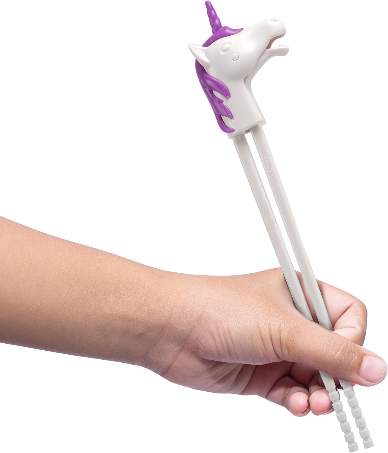 Genuine Fred MUNCHTIME Unicorn Chopsticks for Kids, Purple and White, Reusable Beginner Chopsticks with Animated Interactive Design, Fun Gift and Picky Eater Solution