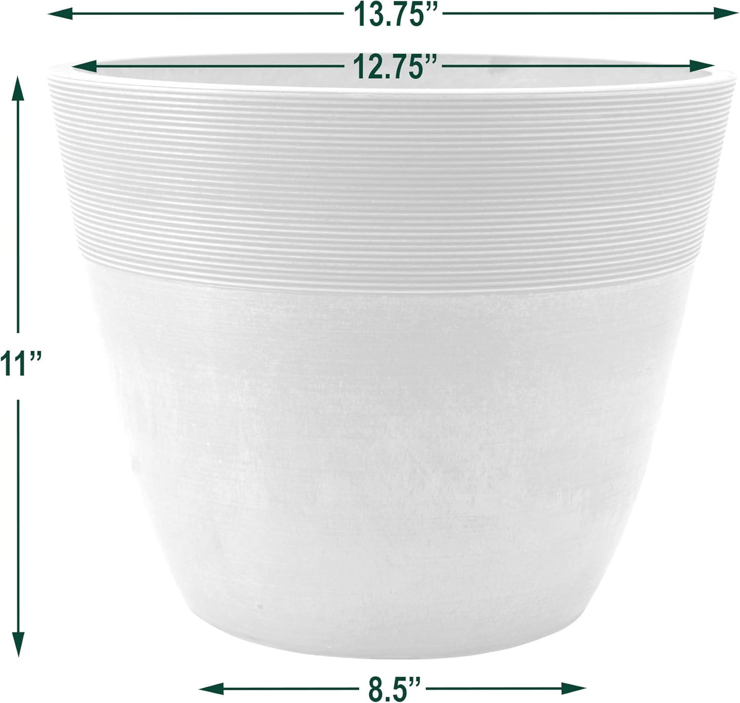 PSW Pot Collection FM35TP 14-inch Plastic/Stone/Wood Composite Large R