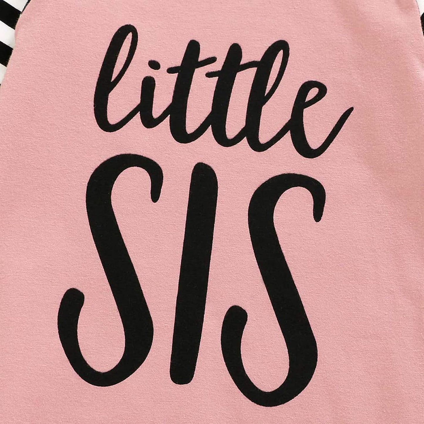 AMAWMW Newborn Baby Girl Little Sister Sleeper Gown Stripe Long Sleeve