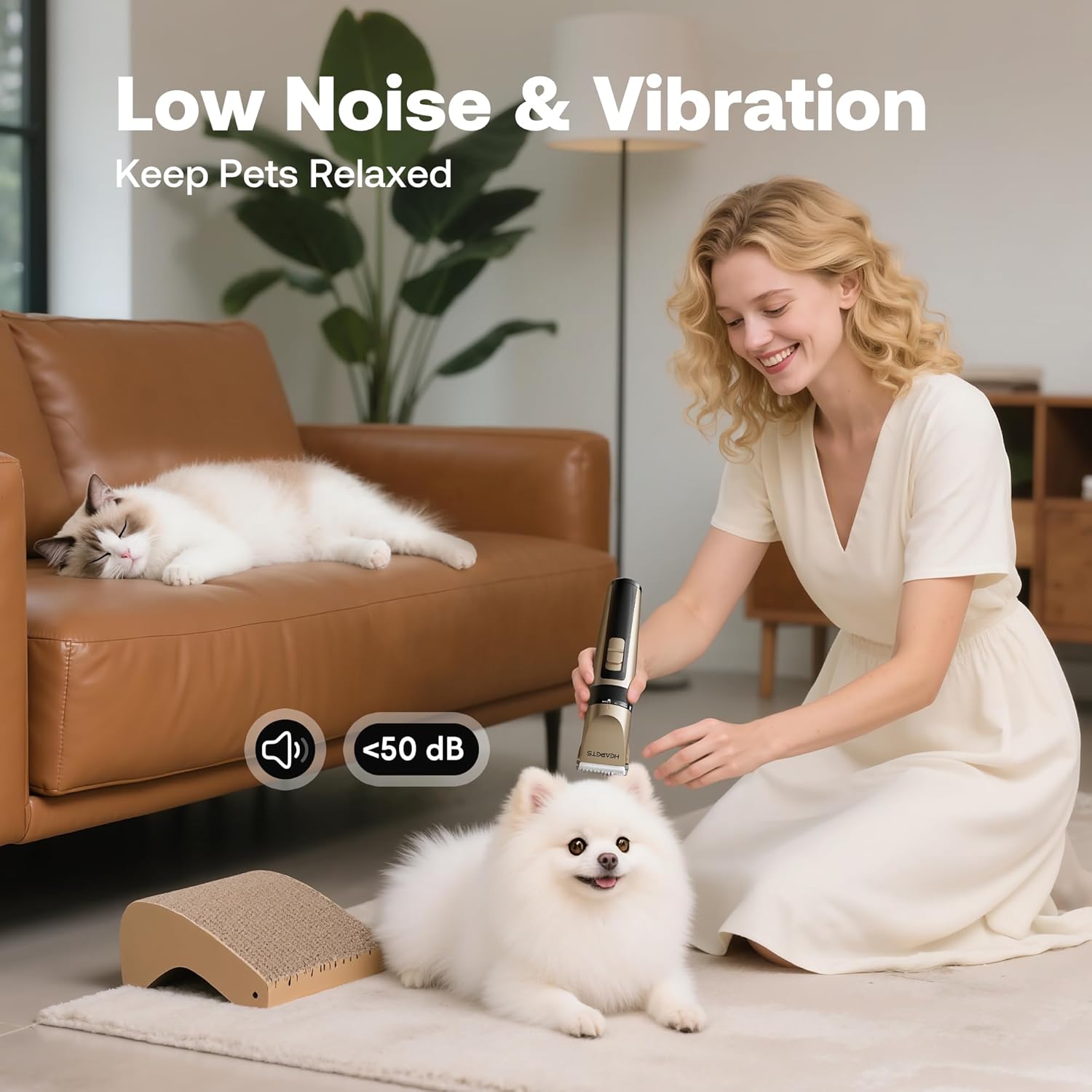 Dog Grooming Clippers, Low Noise, Electric Quiet, Adjustable Clipper C