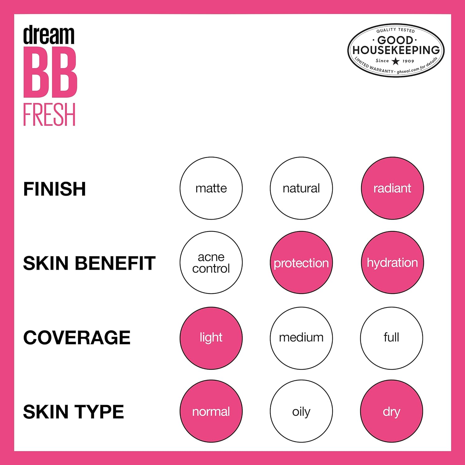 Maybelline Dream Fresh Skin Hydrating BB cream, 8-in-1 Skin Perfecting
