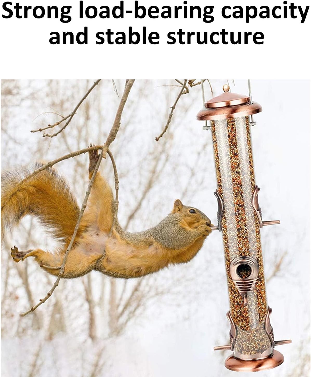 Assemble Metal Bird Feeder 6 Ports Multiple Birds Anti Squirrel Simple Refill Cleans Process Garden Transparents Tube