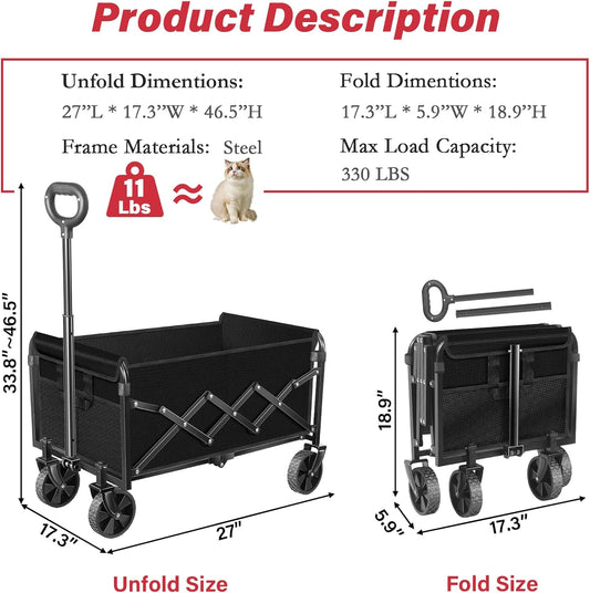 Wagons Carts Foldable - Collapsible Wagon Cart - Foldable Wagon Cart w