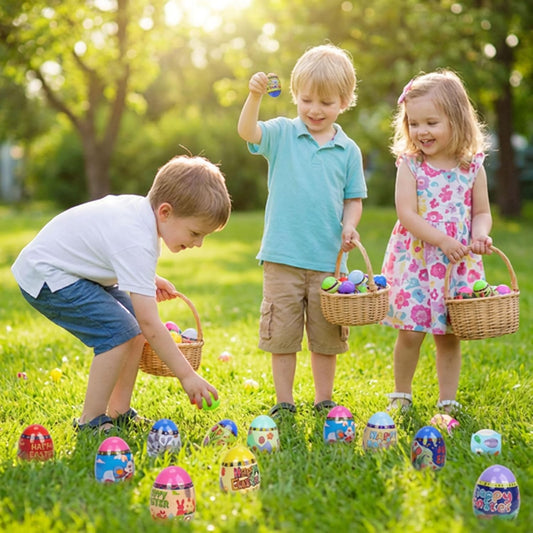24 Pack Pre-Filled Easter Eggs for Kids, Easter Eggs with Toy Inside for Easter Basket Stuffers,Party Favors,Egg Hunts