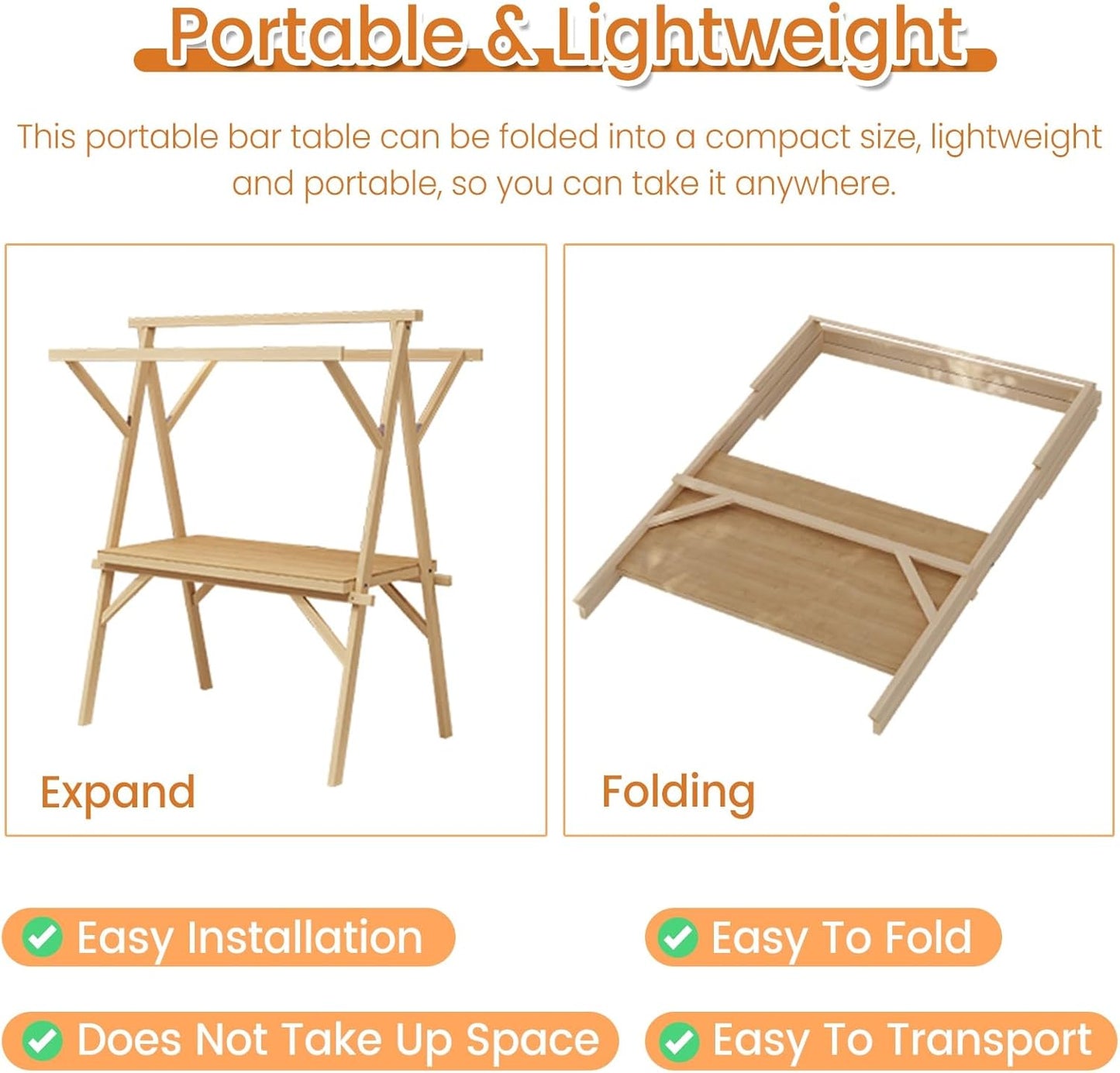 Portable Folding Vendor Cart on Wheels, Lightweight Market Stall Display Stand for Food, Flowers & More, Ideal for Farmers Markets & Outdoor Events