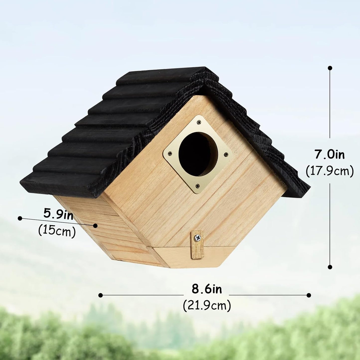 Bird House Bird House for Outside,Outdoor Bird Houses, Natural Wooden Bird Hut Clearance Bluebird Finch Cardinals Hanger Birdhouse for Garden