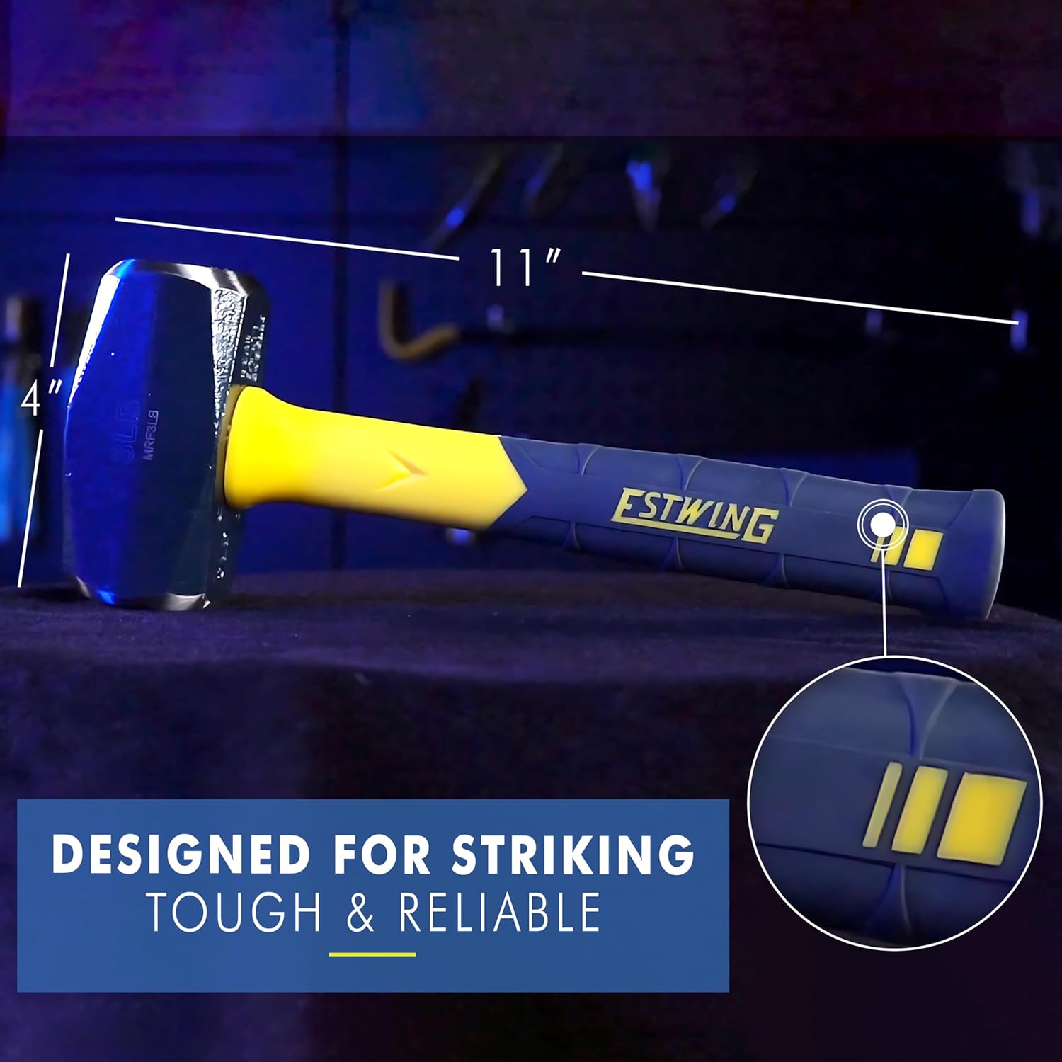 ESTWING Sure Strike Drilling/Crack Hammer - 3-Pound Sledge with Fiberg