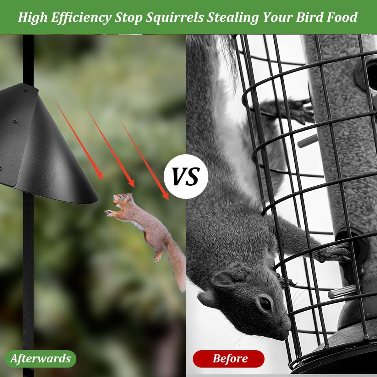 2 Pack 19 Inch Squirrel Baffle for Bird Feeder Pole,Outside Pole Mount Bird House Guard for Outdoor Shepherd’s Hook, Squirrel Stopper Protect Against Raccoons Rodents