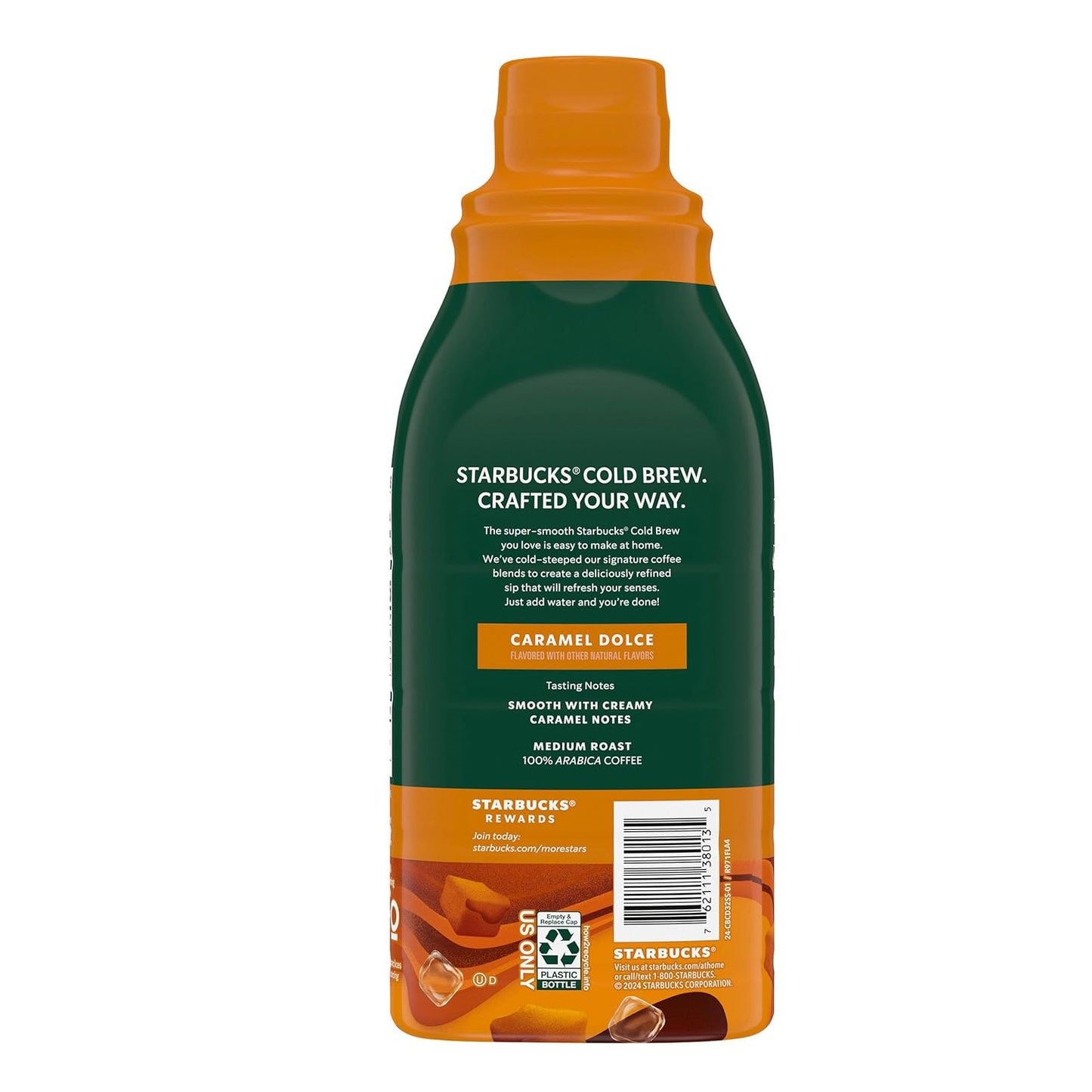 Starbucks Cold Brew Coffee Concentrate, Caramel Dolce Flavored Iced Coffee, 32 fl oz