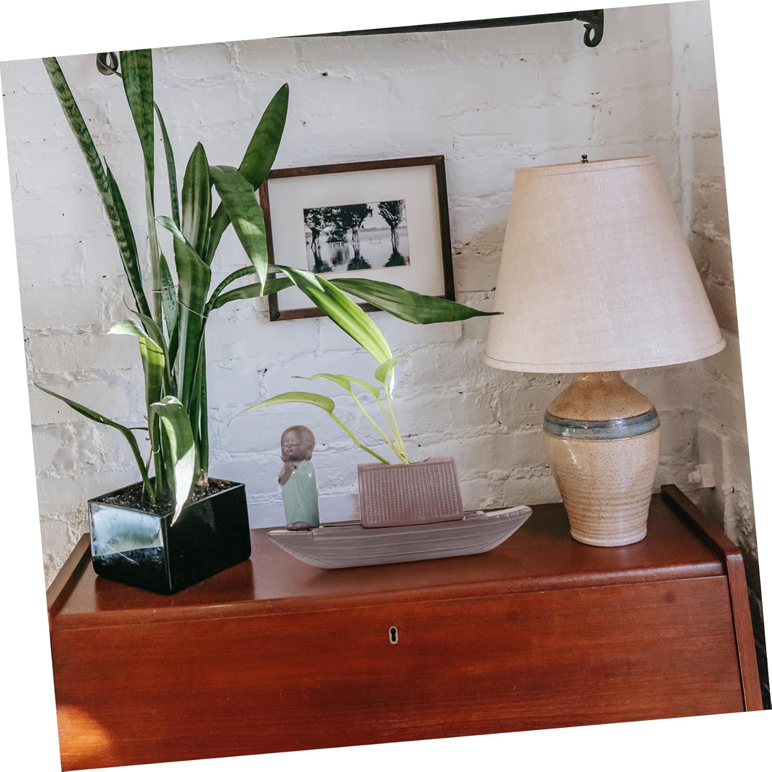 Ceramic Desktop Vase Decorative Flower Container Boat Design for Home 