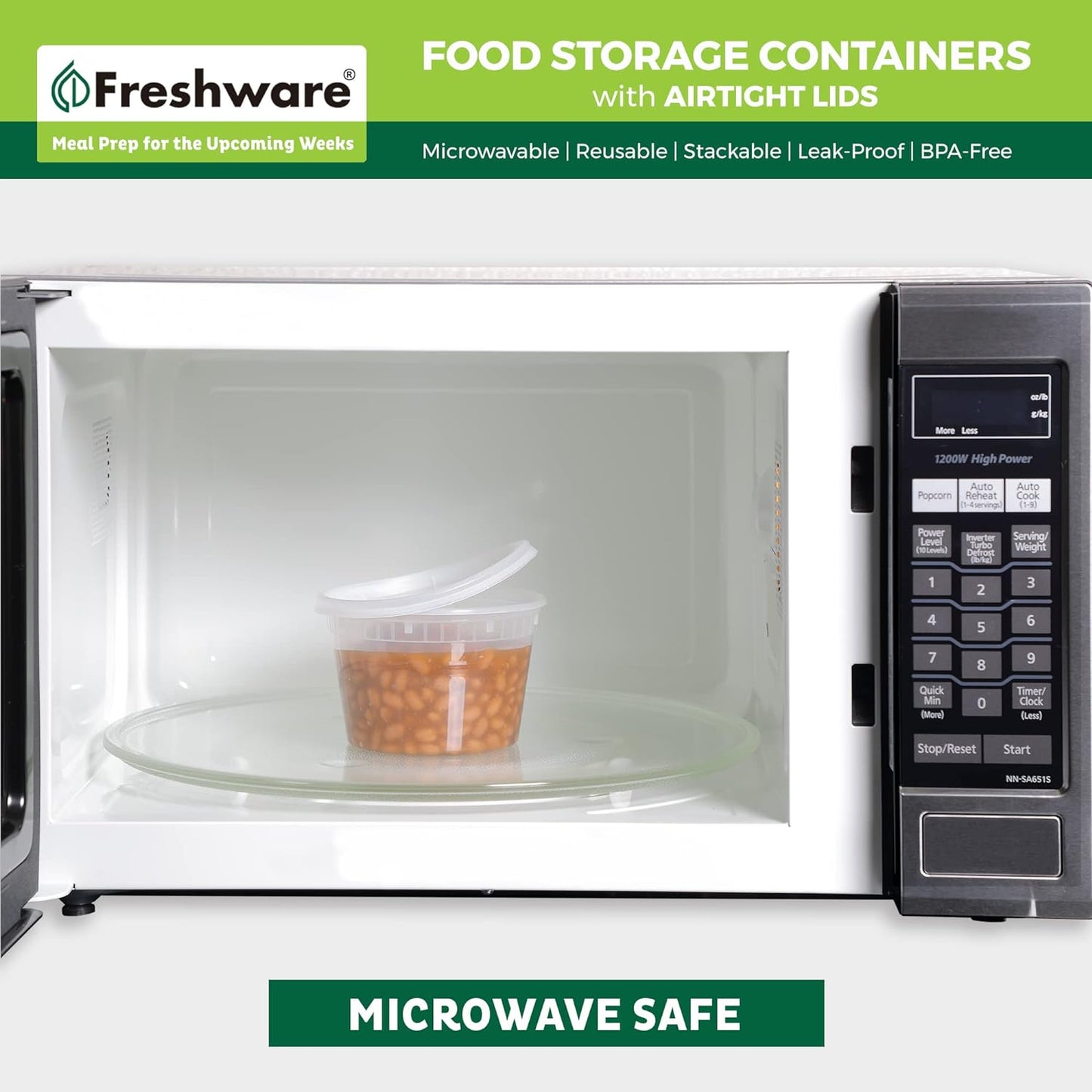 Freshware 48 Pack of 16 and 32 oz, 24 sets each size Food Storage Cont