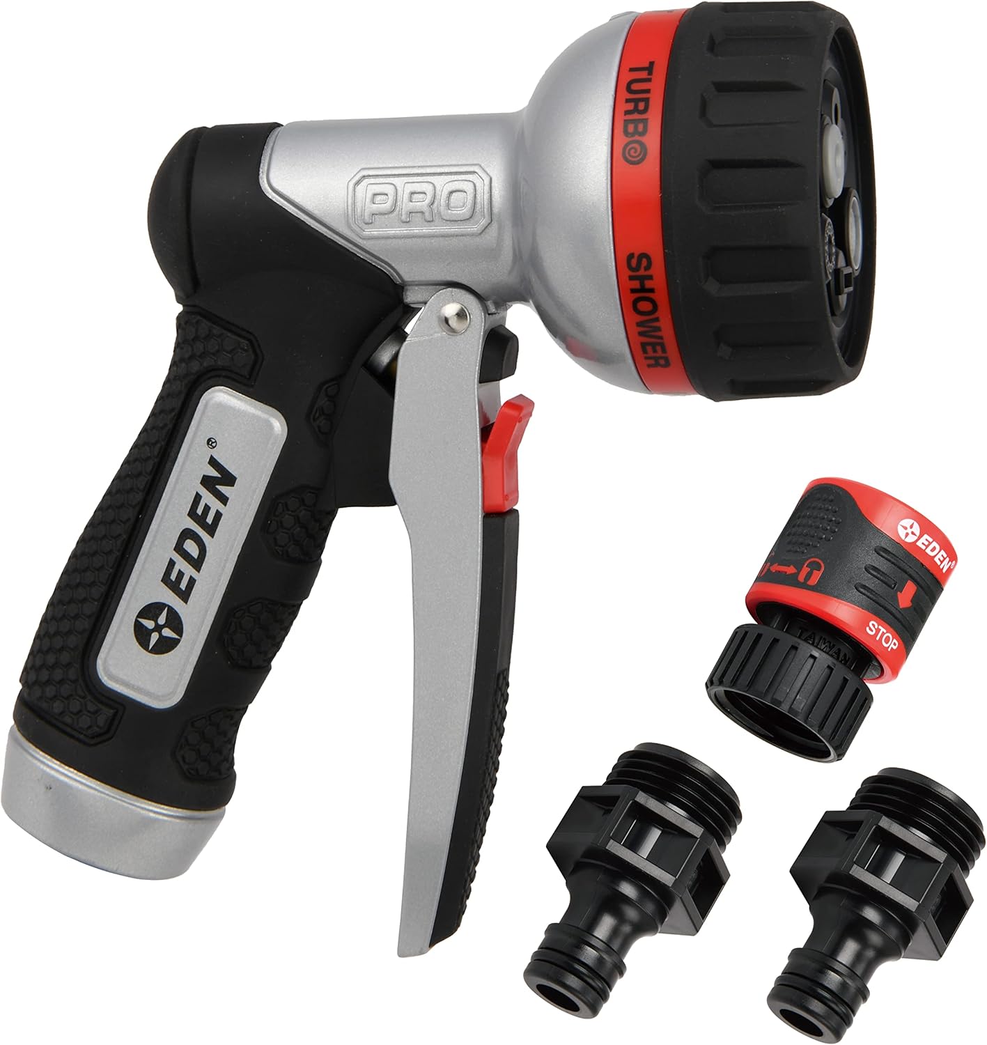 Eden PRO 94833 Metal Front Trigger 6-Pattern Turbo Nozzle, Heavy Duty 