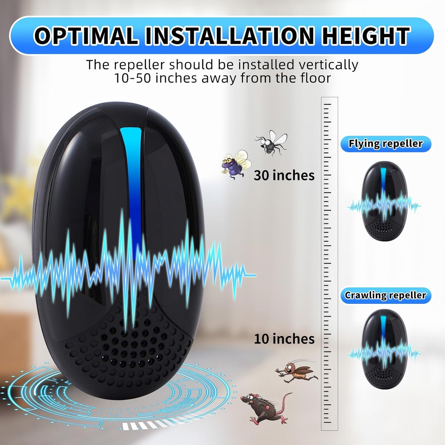 2026 Upgraded Ultrasonic Repeller Pest Indoor, Mouse Traps Repellent I