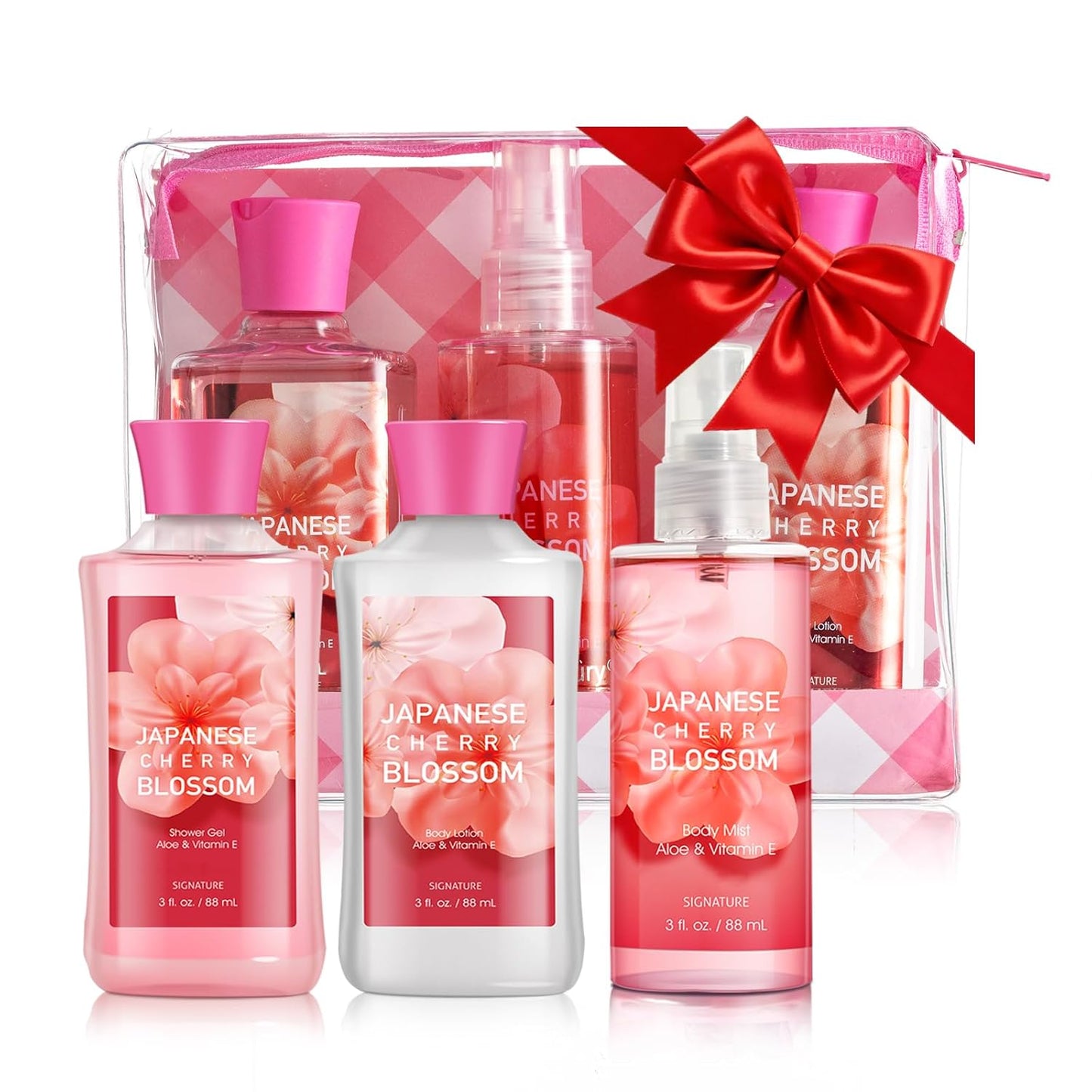Bath Gift for Women and Girls, Japanese Cherry Blossom Spa Set With Na