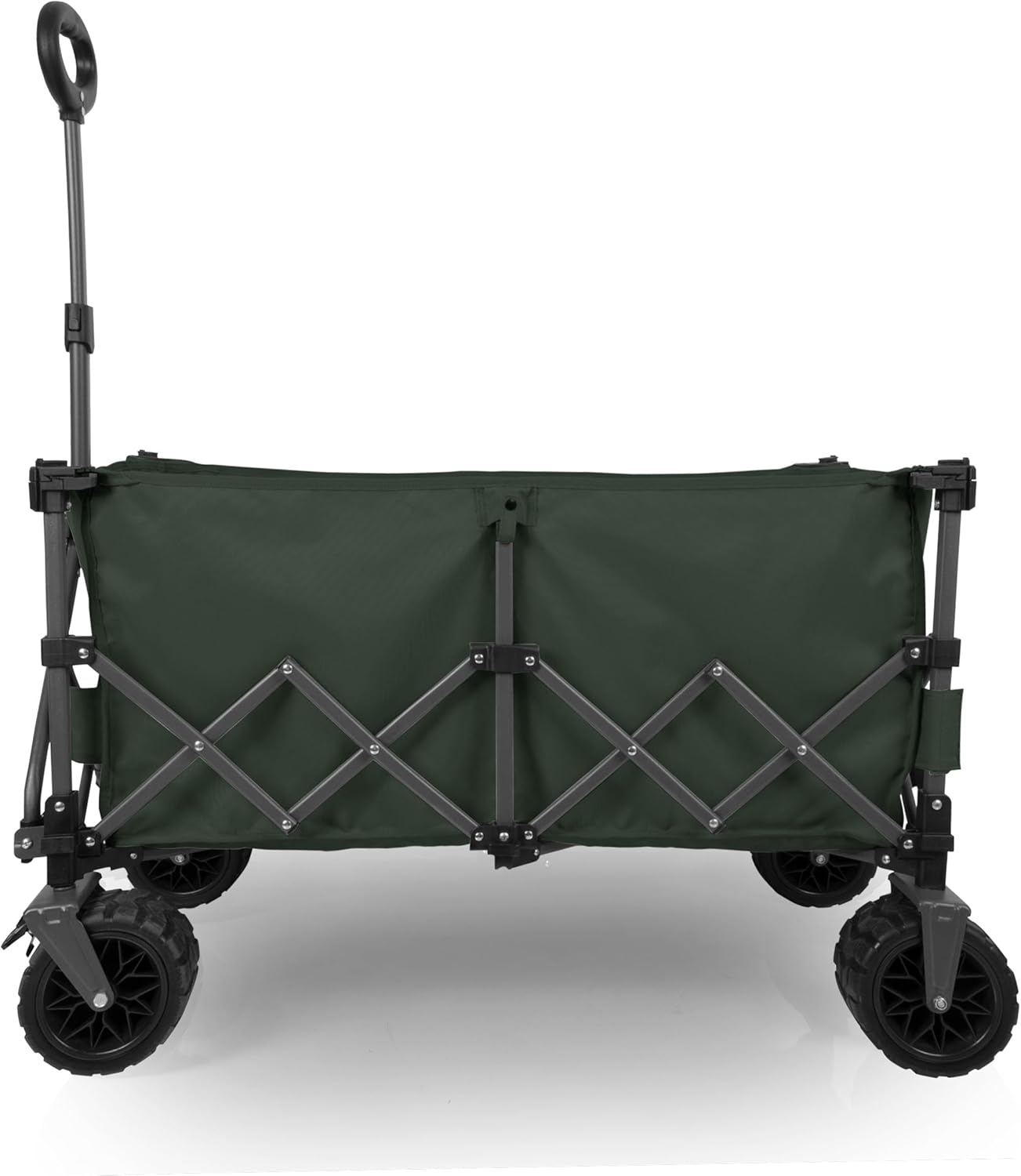 PICNIC TIME Wilderness Wagon Folding Wagon, Wagon Cart, Sport Utility Wagon, Beach Wagon Collapsible, (Moss Green)