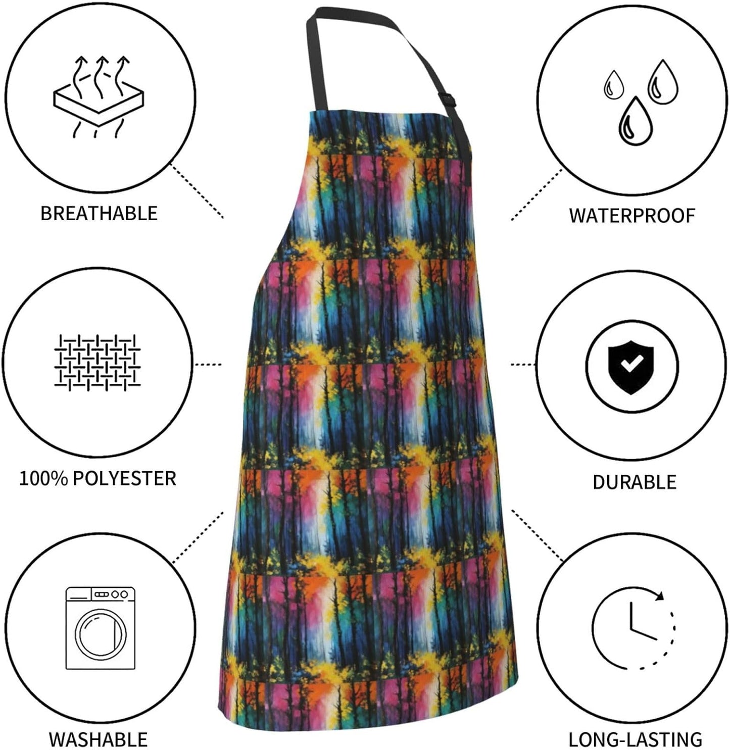 YANYU Tree Art Print 28x33 In Kitchen Apron Stylish Chef Apron with Po