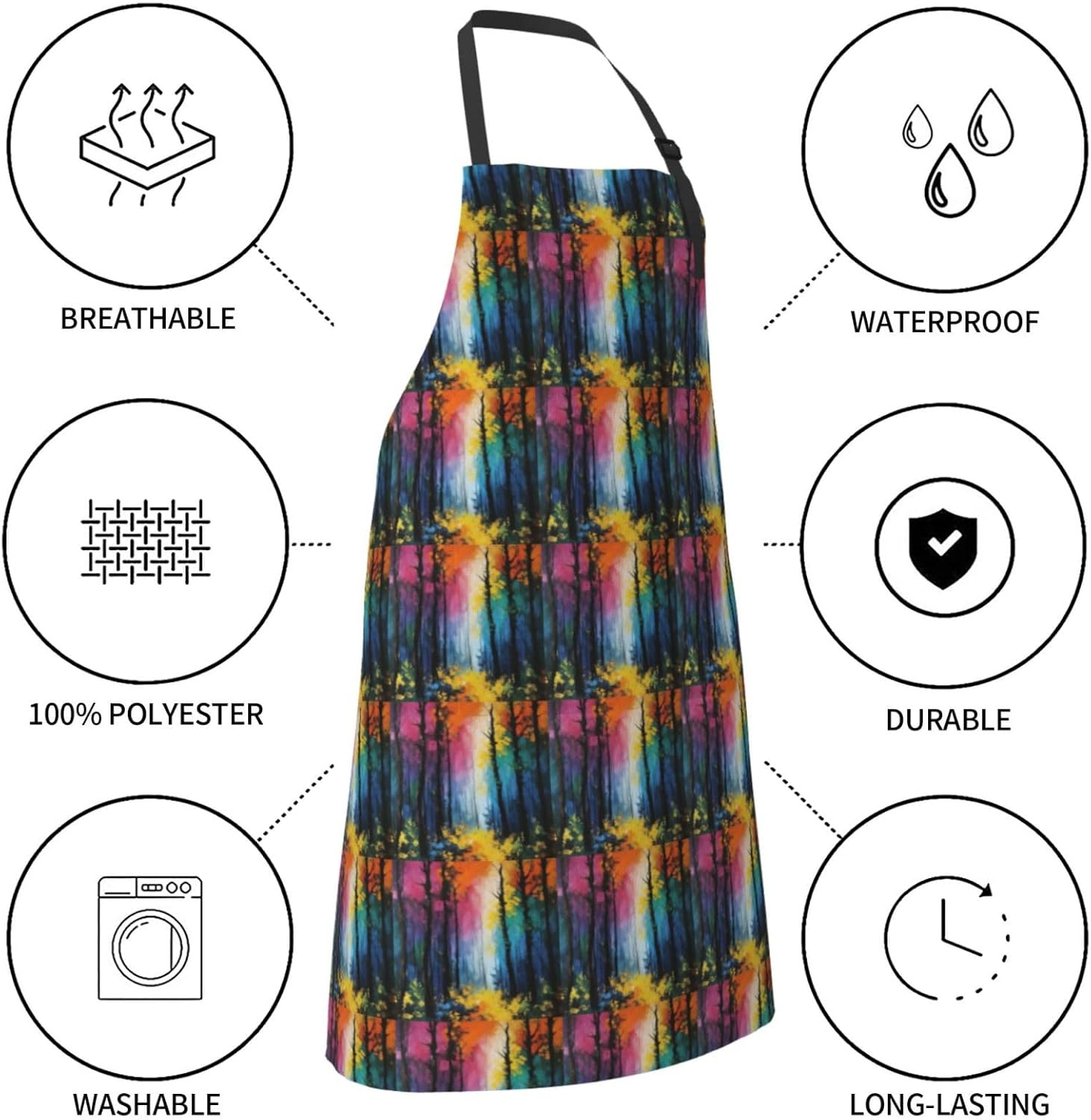 YANYU Tree Art Print 28x33 In Kitchen Apron Stylish Chef Apron with Po